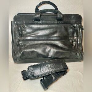 Vintage Tumi Black Leather Laptop Bag